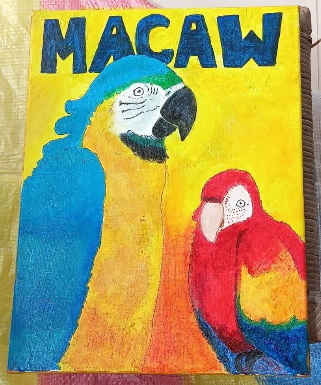 Birds, Happy macaw - 鳥、ハッピーコンゴウインコ
