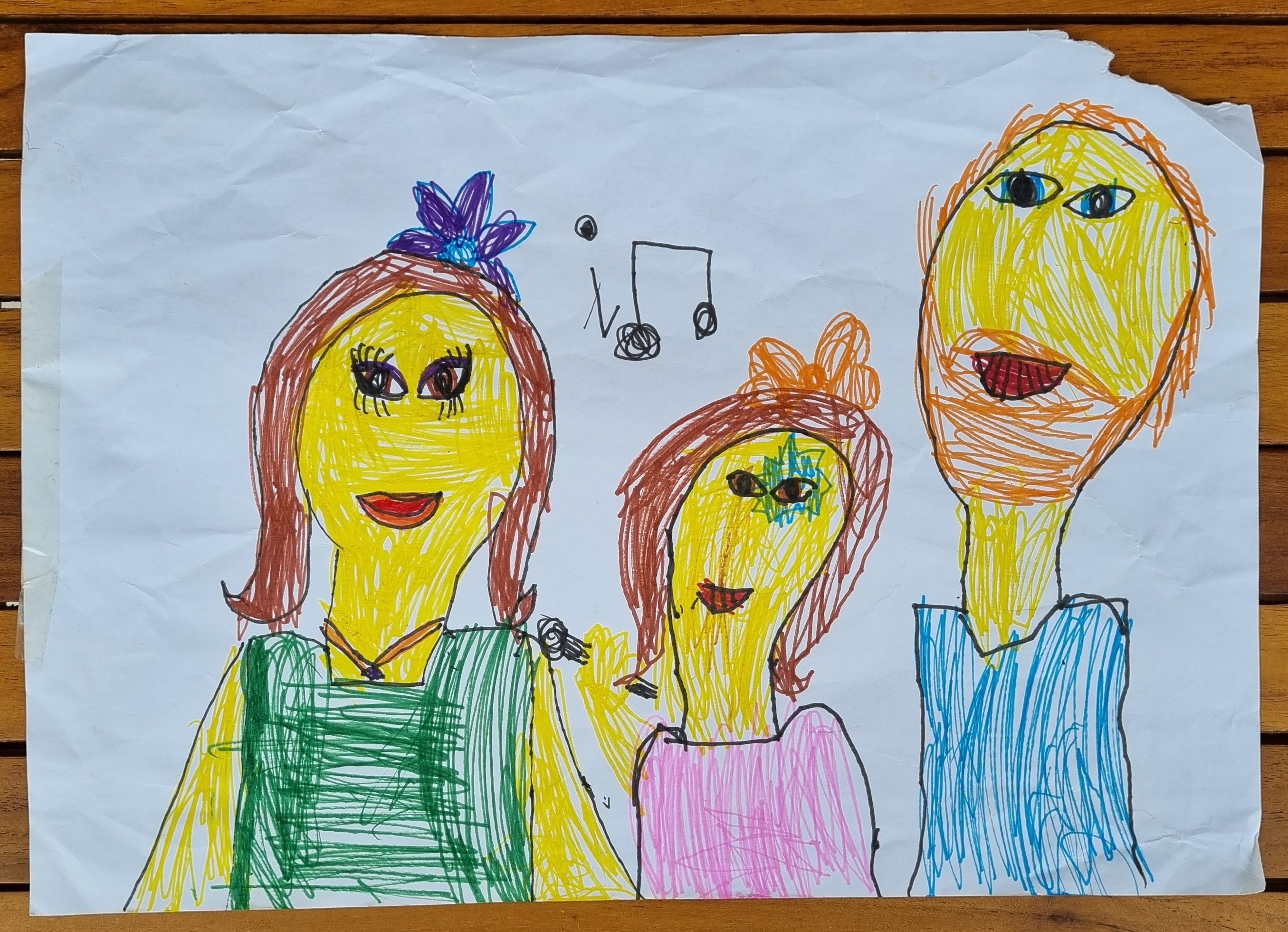 Manami with Mummy and Daddy, works from 4~6 years old - ４～６歳頃のアートワーク、まなみ３人家族