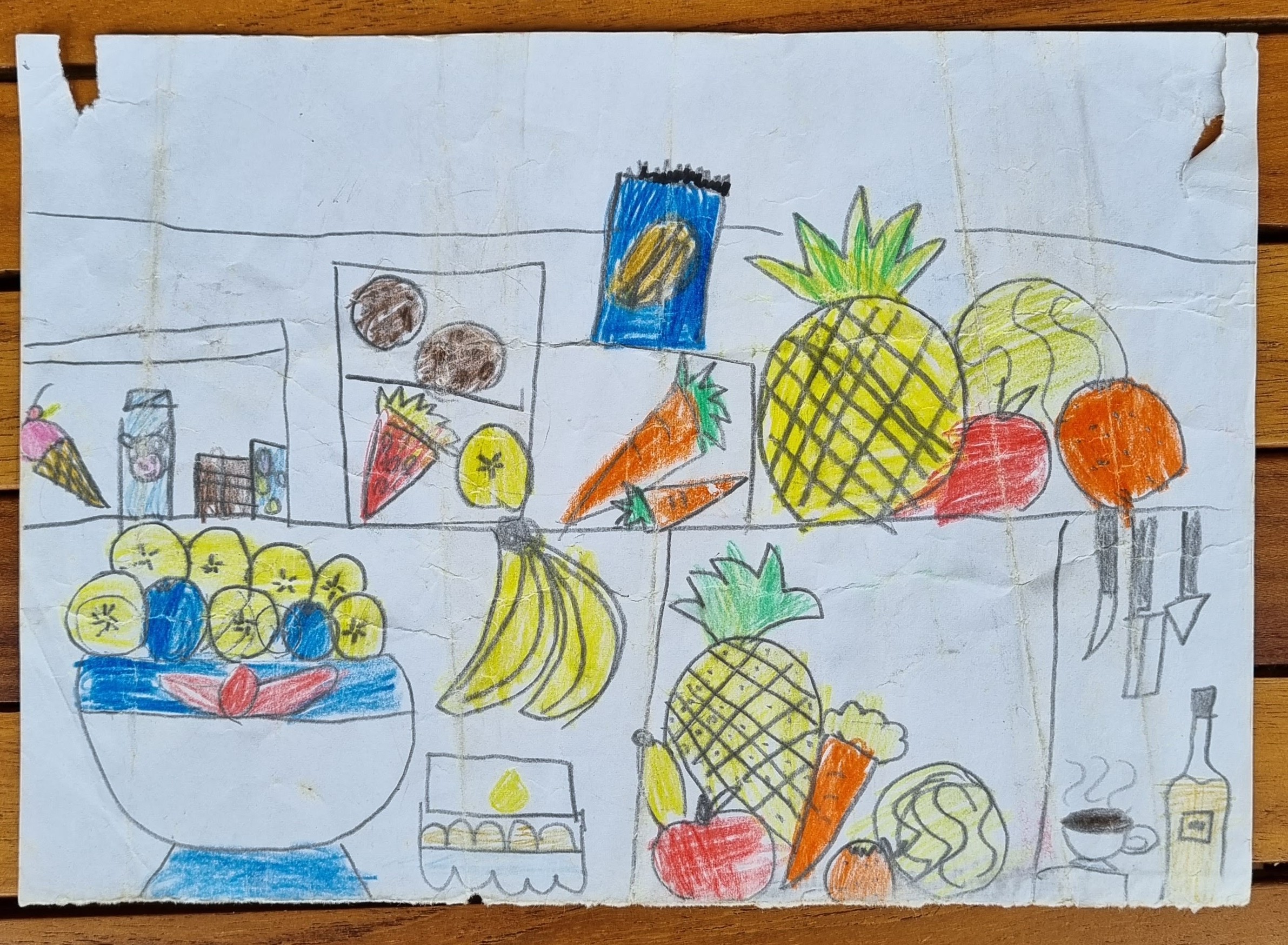 Kitchen, works from 4~6 years old - ４～６歳頃のアートワーク、おそらく台所