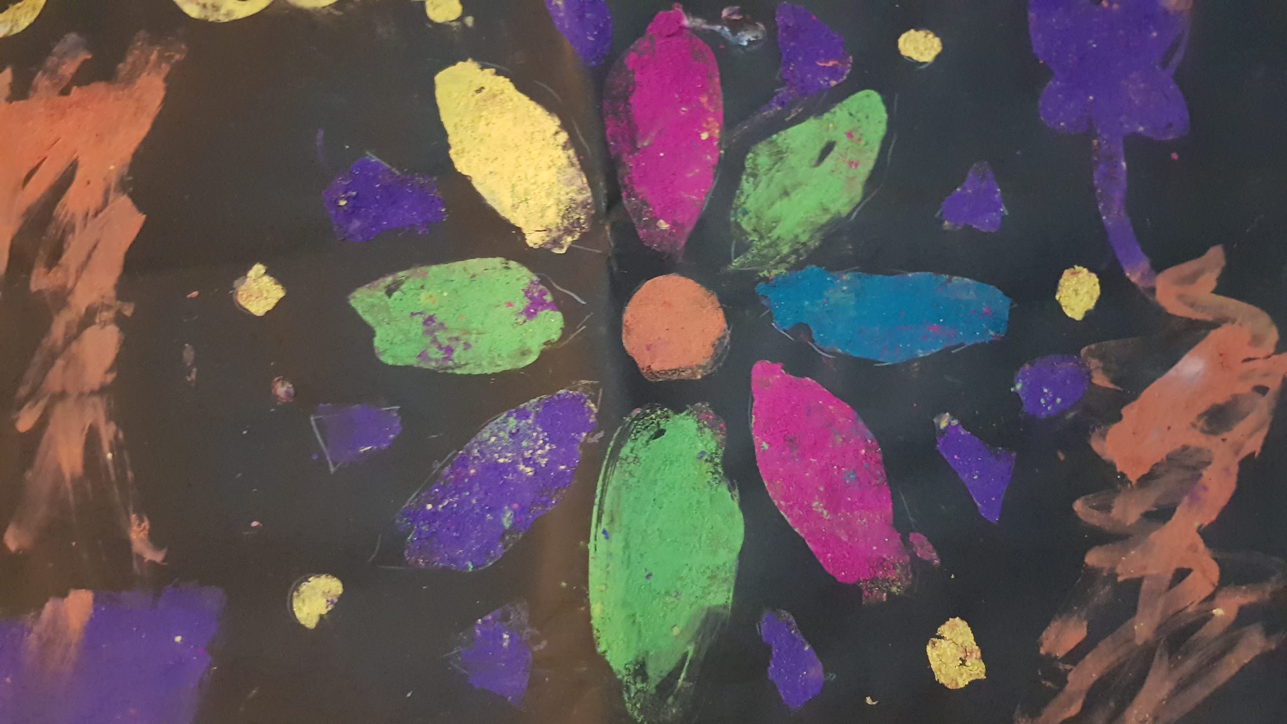 Flowers impression, works from 4~6 years old - ４～６歳頃のアートワーク、花カラフル