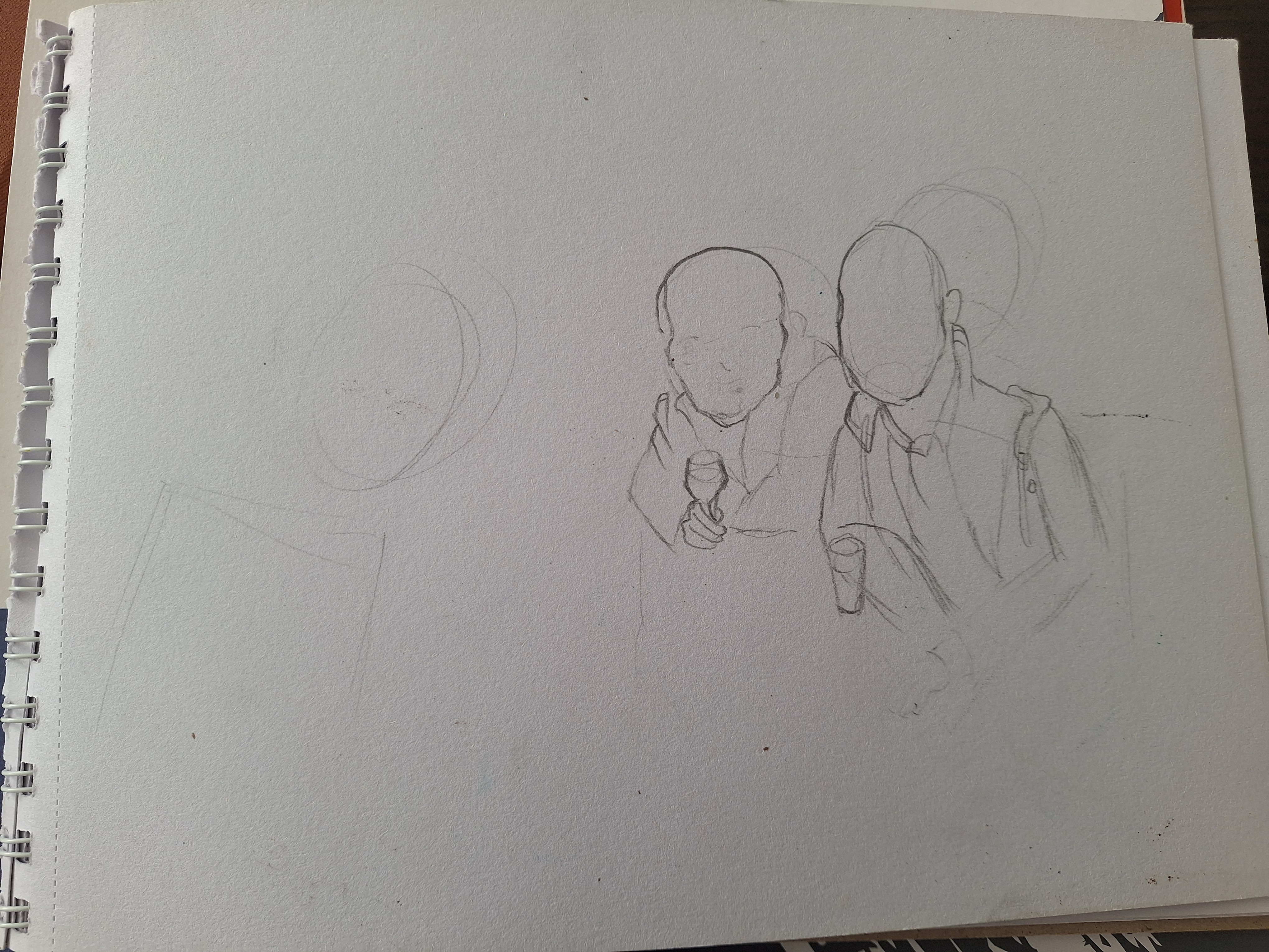 Jamie and borthers, uncle Kenny and uncle Andrew, sketching - ジェイミーと兄弟（叔父）たち、スケッチ