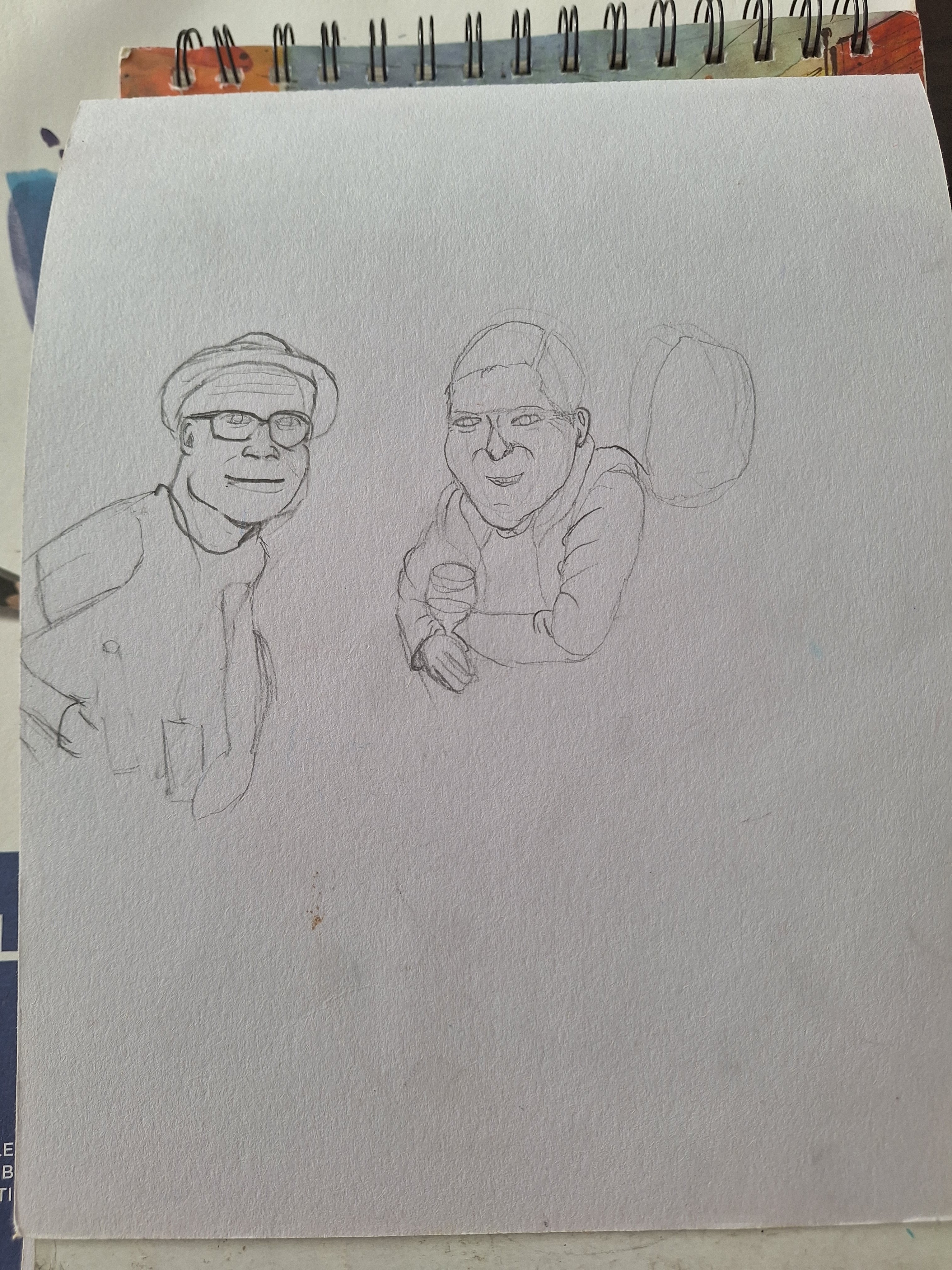 Jamie and borthers, uncle Kenny and uncle Andrew, sketching - ジェイミーと兄弟（叔父）たち、スケッチ